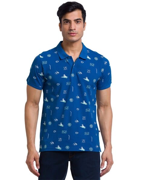 PARX Men Graphic Print Regular Fit Polo T-Shirt