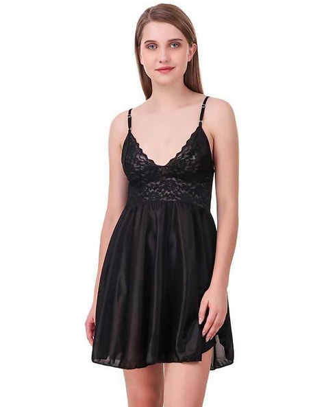 Buy Black Nightshirts&Nighties for Women by In-curve Online