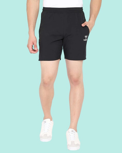 Hummel regular fit sweat shorts with logo in blue
