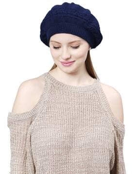 bharatasya Women Ribbed Knitted Beret Cap-picture-18