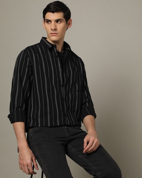 Black Striped Shirts - Buy Black Striped Shirts online in India