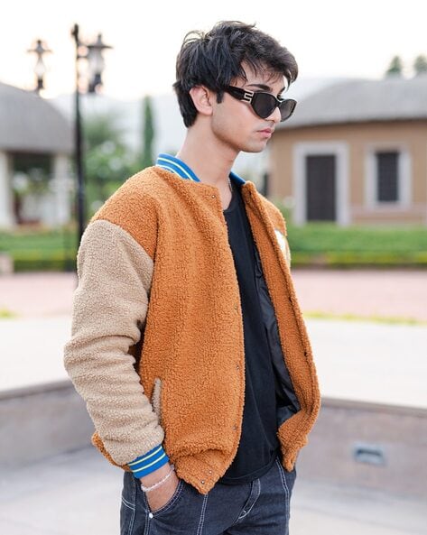 Orange top sherpa jacket