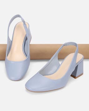 Women Chunky-Heeled Sandals with Slingback-image-4