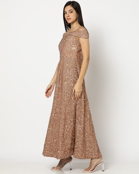 Customizable Rose Gold Evening Gowns For Wedding With Bandeau Sequins,  Beaded Detachable Trailing Lace, Satin Floor Length, Perfect For Club  Weddings And Special Occasions. From Dressvip, $287.04 | DHgate.Com