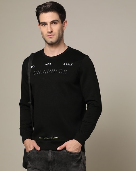 Black slim hotsell fit sweatshirt