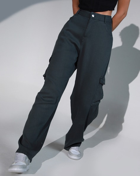 High-Rise Cargo Joggers with Insert Pockets