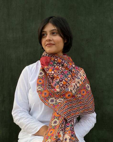 Women Floral Print Cotton Stole Price in India