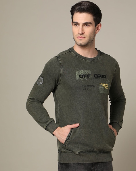 Army green outlet sweatshirt mens