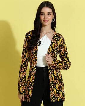 popwings Women Graphic Print Relaxed Fit Shrug-picture-10
