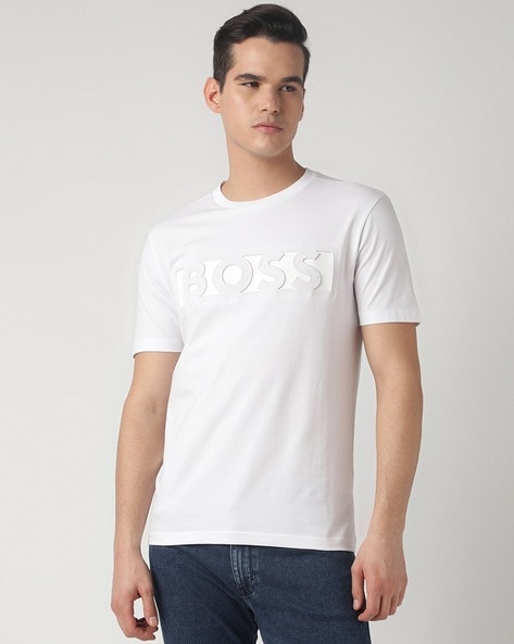 Boss white t shirt best sale