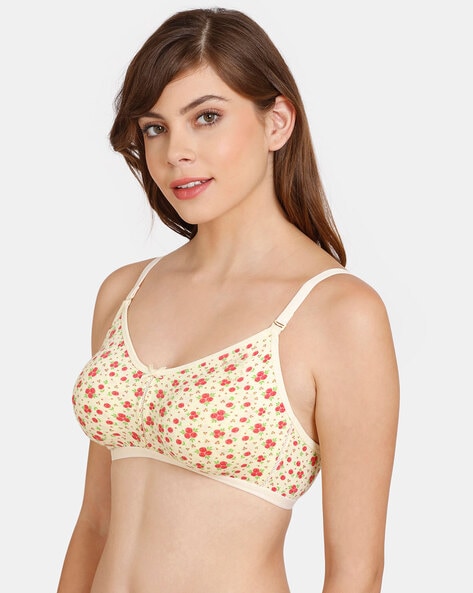 Buy Zivame Rosaline Double Layered Non Wired 3-4th Coverage T-Shirt Bra -  Pink Print online