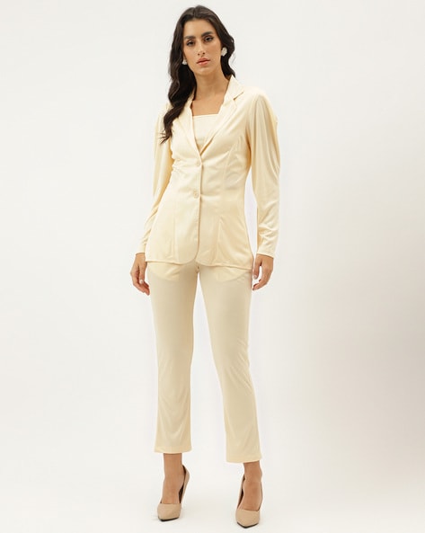 Buy Women's 3 Piece Office Work Suit Blazer Vest Pants Business Outfits Pants  Suit Set Prom Party Suit, Teal Blue, X-Small at Amazon.in