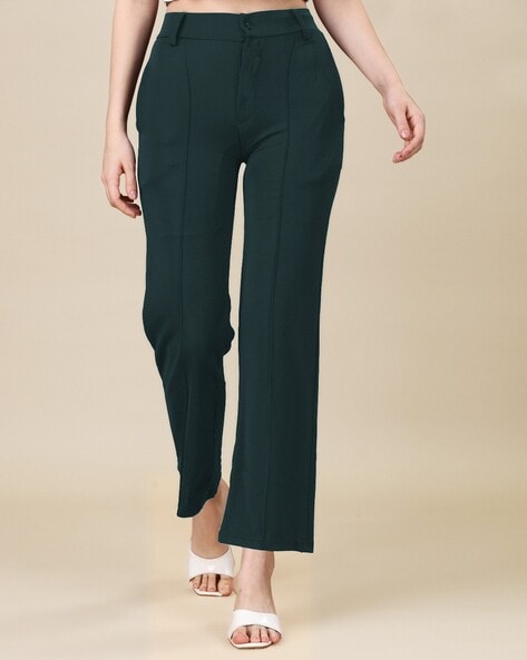 The Prescott High Waist Tweed Pants in Green • Impressions Online Boutique