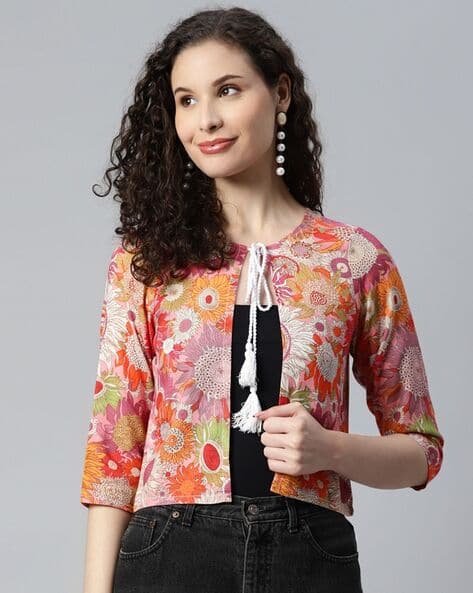 Women Floral Print Regular Fit Shrug