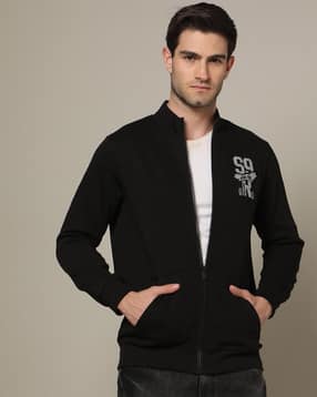 spykar Men Logo Applique Regular Fit Zip-Front Sweatshirt-picture-25