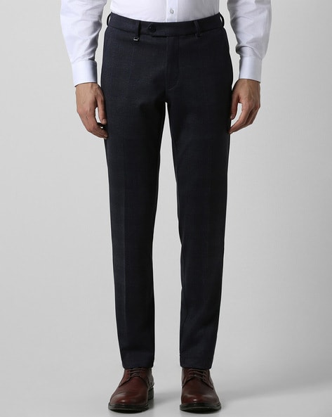 Buy Van Heusen Men Textured Slim Fit Formal Trousers - Trousers for Men  23582538 | Myntra