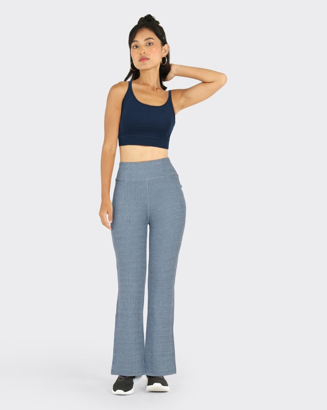 Buy Navy blue Trousers & Pants for Women by BLISSCLUB Online
