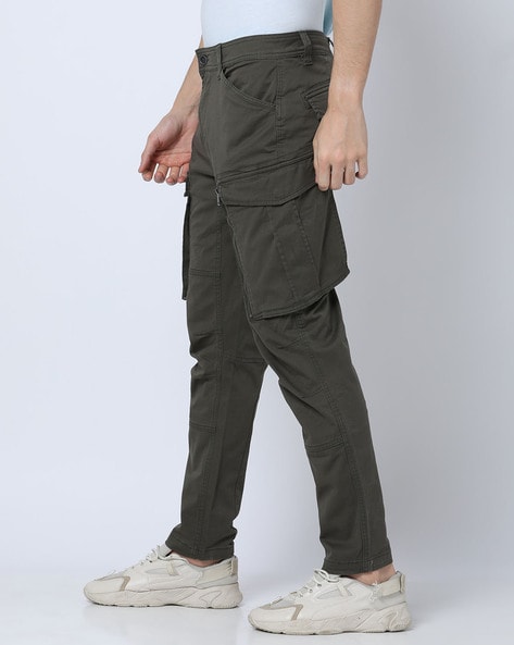 Safari Style! Multi-pocket Cargo Trousers Men Loose Straight Casual Baggy Pants  Mens Work Canvas Pants