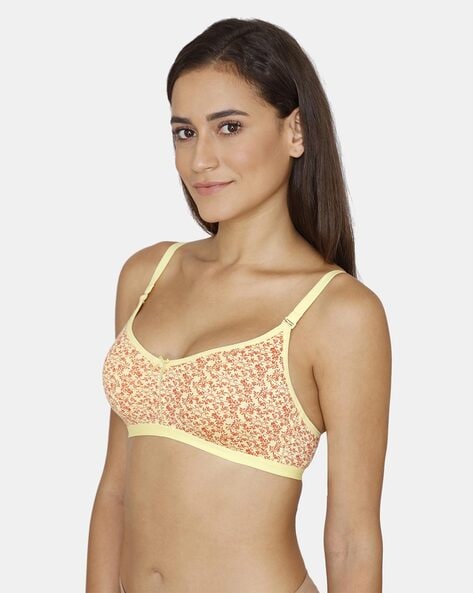 Rosaline Everyday Double Layered Non Wired 3/4th Coverage Lace Bra
