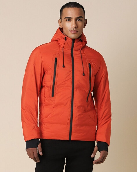 Buy Allen Solly Blue Color Block Hooded Jacket for Mens Online @ Tata CLiQ