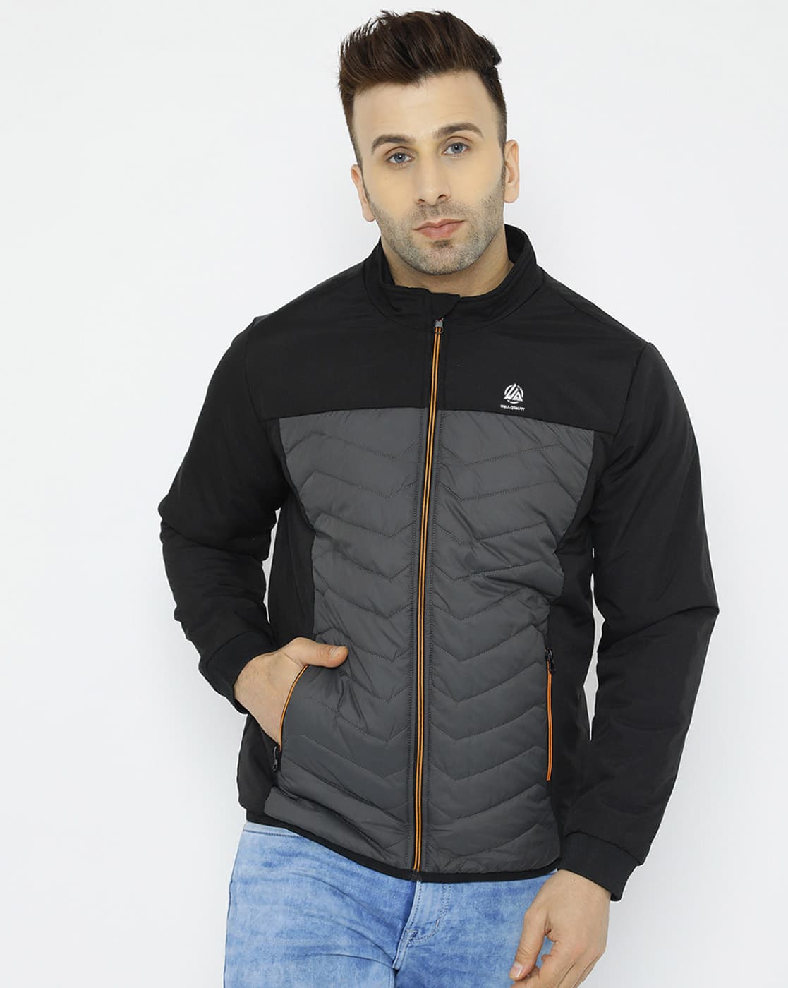 Buy Well Quality Colourblock Jacket with Inser Online | Ajio.com