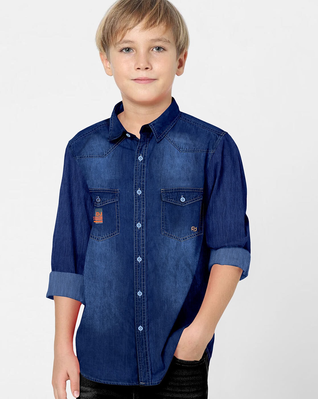 Prodoh - Boys Fishing Shirt Ensign Blue Windowpane