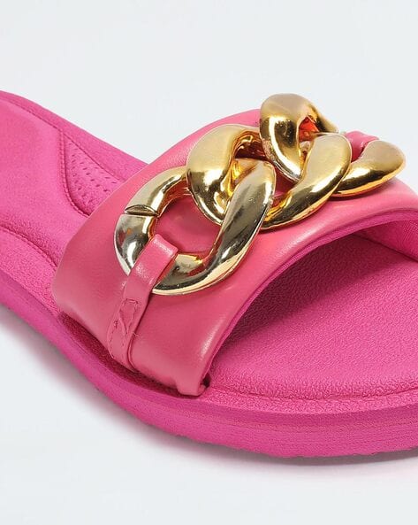 Flat Sandals Red Versace Sandals Women Slip-On Flat Sandals