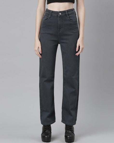 Women Straight Jeans with 5-Pocket Styling