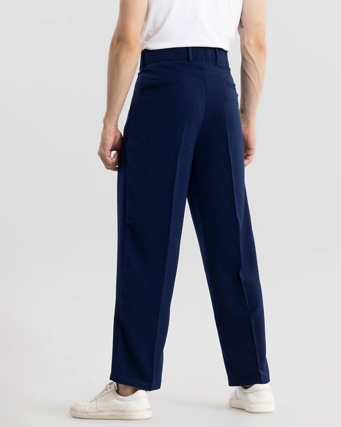 DENNISON Men Navy Blue Formal Trousers – dennisonfashionindia