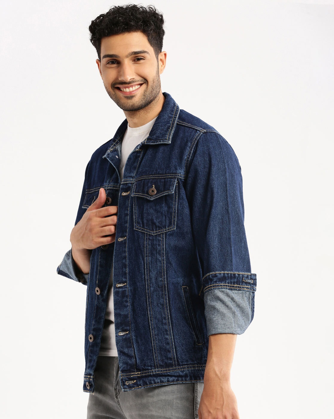 Buy Denim Blue Jackets & Coats for Men by T-Base Online | Ajio.com
