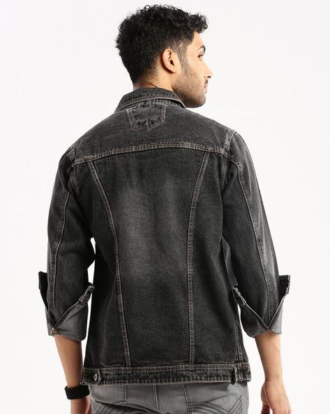 LAMKUKU Mens Denim Jacket Ripped Slim Jean Jacket India | Ubuy