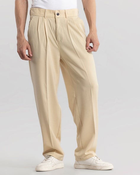 Buy Beige Trousers & Pants for Men by SNITCH Online | Ajio.com