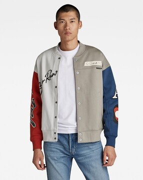 Grey and outlet white bomber jacket