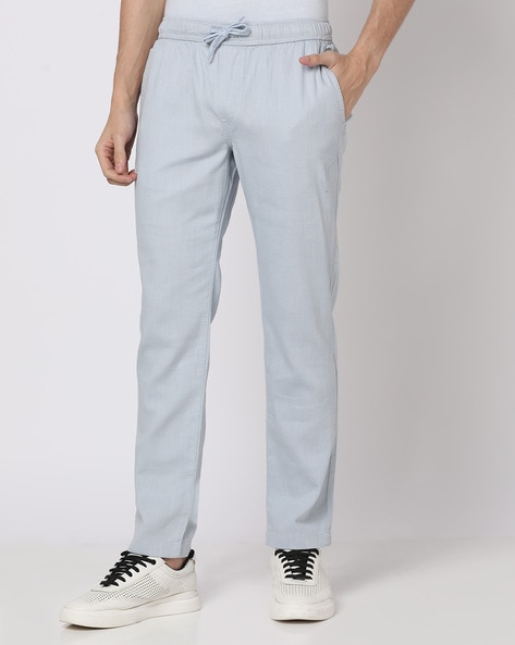 Regular Fit Cotton twill pull-on trousers - Beige - Men | H&M IN
