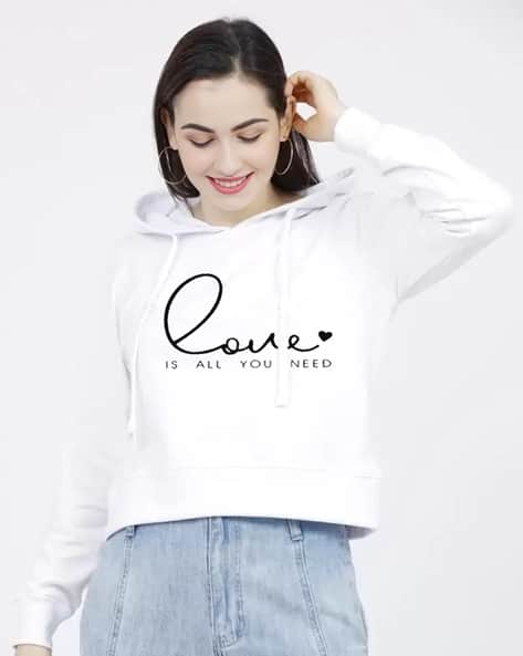Women Typographic Print Pullover Hoodie