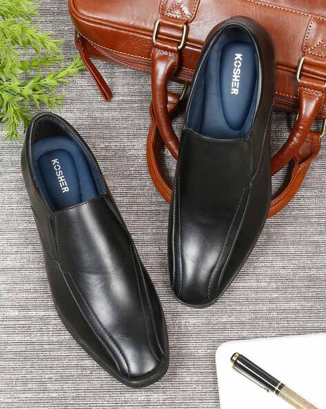 Kosher Men Pointed-Toe Slip-On Shoes