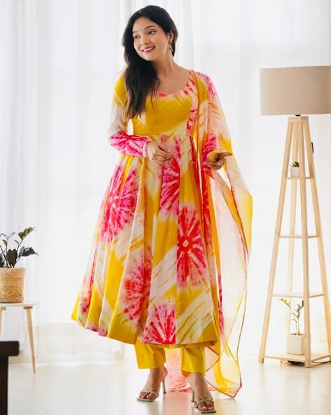 Women Printed Anarkali Kurta Set