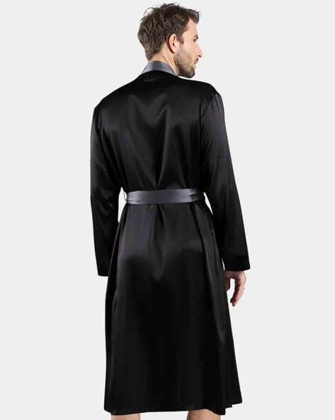 Black Long Kimono Robe for Women Gothic Robe Women's - Etsy | Long kimono  robe, Womens kimono, Silk robe long