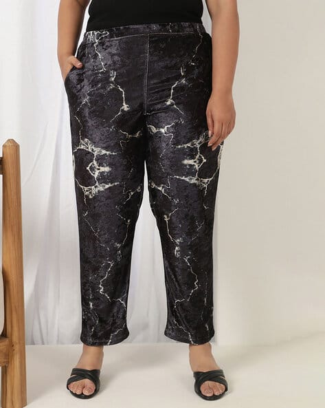 Amydus Womens Plus Size Black Velvet Pants Buy Amydus Plus Size - Main Image