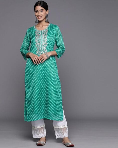 SVARAA Women Bandhani Print Straight Kurta