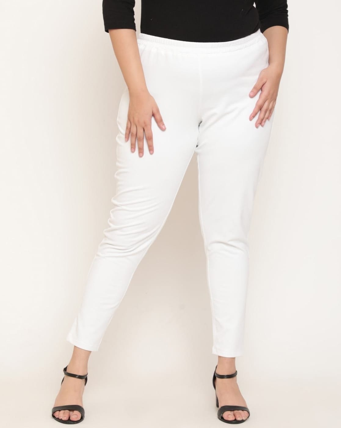 Velour Leggings with Elasticated Waist