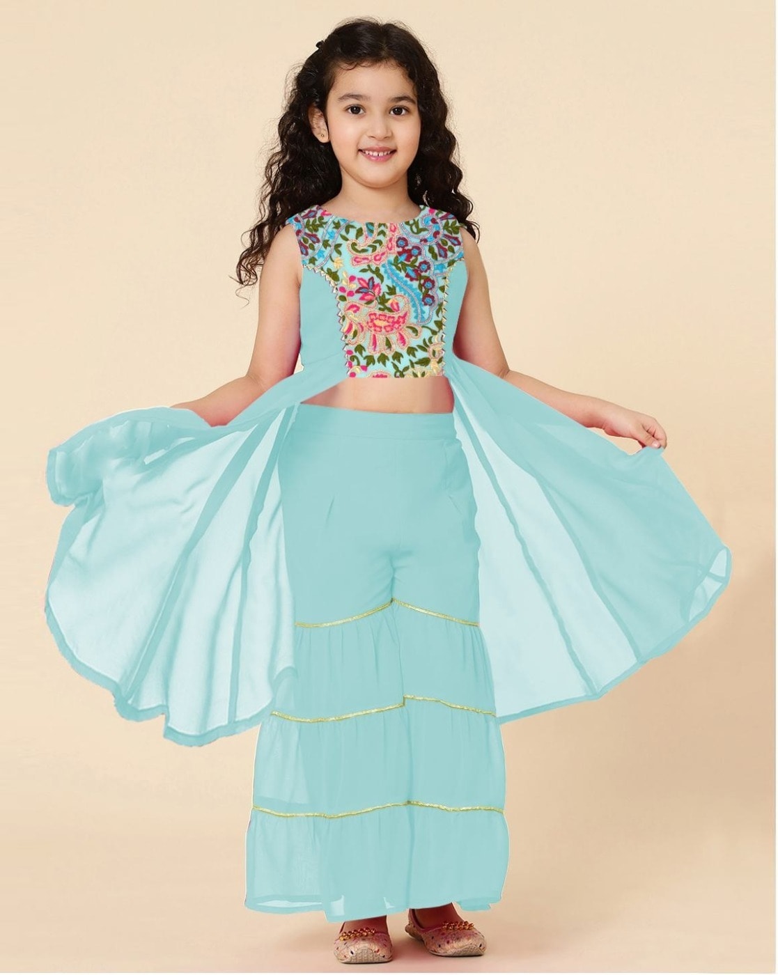 Buy Blue Ethnic Wear Sets for Girls by A.T.U.N All Things Uber Nice Online