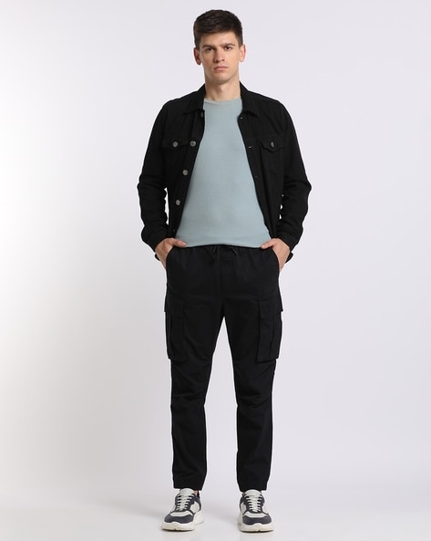 Buy Jet Black Trousers Pants for Men by ALTHEORY Online Ajio