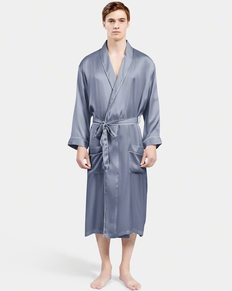 Silk Robes Male Long-Sleeve Fashion Printed Bathrobe Robe 100% Silk Men's  Sleepwear Kimono Home Furnishing large code - AliExpress
