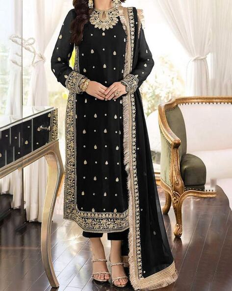 Buy Black Dress Material for Women by Wtune Online Ajio