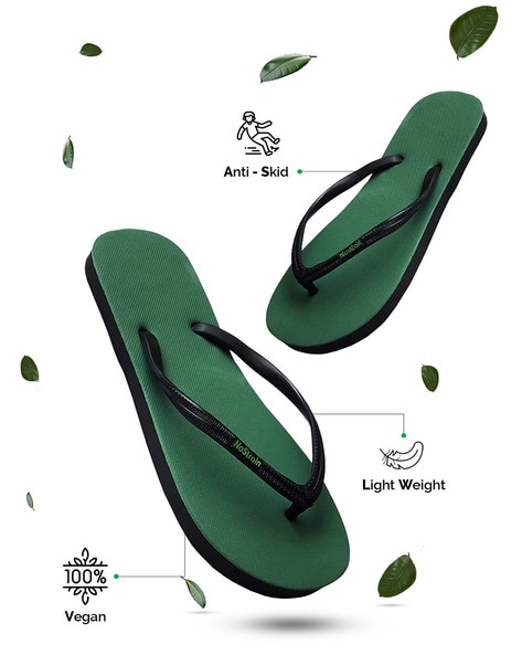 Womens army best sale green flip flops