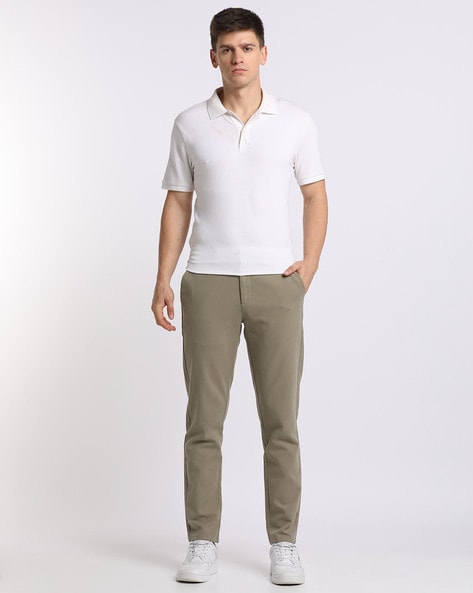 BOSS Mens Schino-Slim D Slim-fit Trousers in Stretch-Cotton Satin Green :  Amazon.co.uk: Fashion