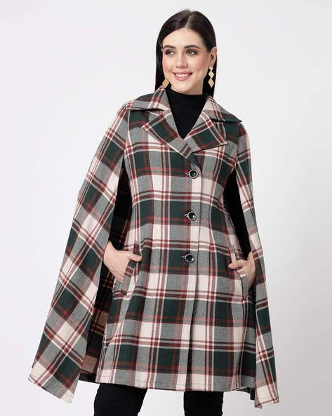 Green check coat outlet womens