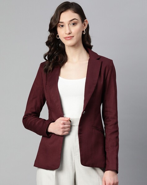 Maroon blazer clearance for women