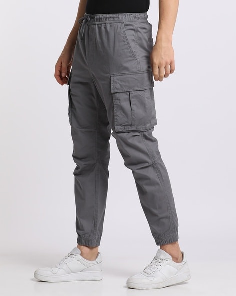 Cropped Cargo Trousers With Utility Pocket | boohooMAN UK